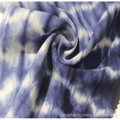tie-dyed printed 100%rayon challis fabric for clothing